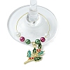 Christmas Theme Plastic Beaded 316 Surgical Stainless Steel Wine Glass Charms AJEW-JO00192-5