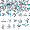 60Pcs 10 Styles Tibetan Style Zinc Alloy Pendants FIND-DR0002-27-1