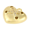 Cross Theme Real 18K Gold Plated Brass Micro Pave Clear Cubic Zirconia Pendants KK-L219-06G-02-2