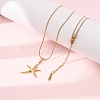 304 Stainless Steel Crystal Rhinestone Pendant Necklaces for Women NJEW-F378-01G-02-3
