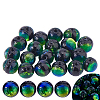 20Pcs Luminous Crackle Glass Beads GLAA-FH0001-89D-1