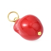 Electroplated Glass Imitation Pearl Pendants PALLOY-JF04579-01-4