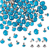 150 Sets 3 Style Plastic Imitation Turquoise Garment Rivets FIND-WR0007-54-1
