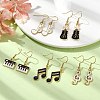 Golden Alloy Enamel Dangle Earrings for Women X-EJEW-JE05657-2