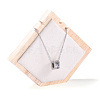 Pointed Pentagon Wood Covered with Velvet Two Necklaces Display Stands PAAG-PW0008-005C-03-1