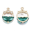 Faceted Transparent Glass Pendants GLAA-T020-18E-2