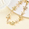304 Stainless Steel Pave Clear Cubic Zirconia Link Chain Bracelets for Women BJEW-A169-11G-2