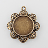 Vintage Flower Alloy Pendant Cabochon Settings X-PALLOY-N0088-71AB-NF-1