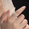 Flower Adjustable Alloy Cuff Open Rings for Women FS-WG7F53A-02-1
