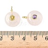 Natural Rose Quartz Flat Round Pendants G-H318-01G-09-3