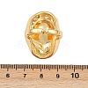 Brass ABS Plastic Pearl Cuff Rings for Women RJEW-L132-02G-5