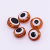 Flat Round Evil Eye Resin Beads RESI-WH0012-04A-1