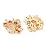 Brass Micro Pave Cubic Zirconia Charms CU-CBA8183-07G-B-2