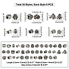 120Pcs 20 Style Tibetan Style Alloy European Bead Enamel Settings TIBE-PH0002-01-4