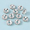Brass Rhinestone Spacer Beads RB-A006-8MM-S-2