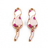 Eco-Friendly Alloy Enamel Pendants X-ENAM-T011-84A-NR-2