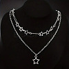 Star Alloy Pendant Double Layer Necklaces for Women FS-WGC0545-01-1