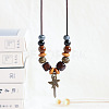 Alloy Pendant Waxed Cord Necklaces FS-WGBC2DA-05-1
