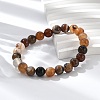 Natural Striped Agate/Banded Agate Beaded Stretch Bracelets X-BJEW-Q692-03I-5
