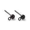 304 Stainless Steel Ball Stud Earring Findings X-STAS-G099-09B-3