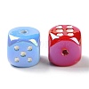 UV Plating Rainbow Iridescent Acrylic Enamel Beads SACR-G034-10-2