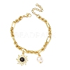 Cat Eye Charm Bracelets BJEW-JB12420-03-2