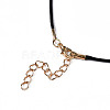 Waxed Cord Necklace Making with Iron Findings NJEW-R229-1.5mm-G-4