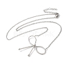 Non-Tarnish 304 Stainless Steel Cable Chain Bowknot Pendant Necklaces NJEW-Z041-02P-01-2