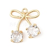 Brass Micro Pave Clear Cubic Zirconia Pendants KK-R219-32B-G-1