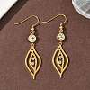 304 Stainless Steel Leaf Dangle Earrings EJEW-Z129-13G-1