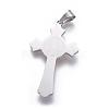 304 Stainless Steel Crucifix Cross Pendants STAS-L156-08M-2