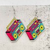 Alloy Acrylic Radio Dangle Earrings FS-WG804D6-07-1