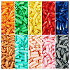 80G 10 Colors Baking Paint Glass Twist Bugle Beads SEED-TA0001-47-3