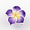 Handmade Polymer Clay 3D Flower Plumeria Beads X-CLAY-Q192-15mm-04-1