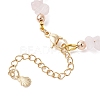 Natural Rose Quartz Chip Beaded Bracelets for Women BJEW-JB12309-01-4