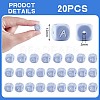 20Pcs Blue Cube Letter Silicone Beads 12x12x12mm Square Dice Alphabet Beads with 2mm Hole Spacer Loose Letter Beads for Bracelet Necklace Jewelry Making JX434B-2