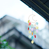 3Pcs 3 Colors Cotton Cord Wrapped Iron Moon Wind Chimes HJEW-BC0001-55-6