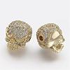 Brass Micro Pave Cubic Zirconia Beads ZIRC-F041-18-2