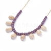 Natural Cowrie Shell Pendant Necklaces NJEW-JN02744-01-3