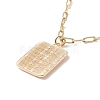 Brass Rectangle with Initial Letter Pendant Necklace with Paperclip Chains for Men Women NJEW-JN04007-7