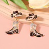 Cowboy Hat with Boot Alloy Enamel Dangle Stud Earrings FS-WG1DB7D-04-1