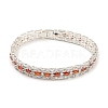 Rack Plating Brass Micro Pave Orange Red Cubic Zirconia Rectangle Link Chain Bracelets BJEW-Q771-06S-02-1