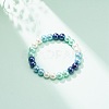 Glass Pearl Round Beaded Stretch Bracelet for Women BJEW-JB08388-2