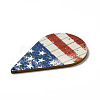 American Flag Theme Single Face Printed Aspen Wood Big Pendants WOOD-G014-12-4