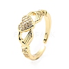 Brass Micro Pave Cubic Zirconia Cuff Rings RJEW-K233-56G-3