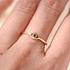 Evil Eye 925 Sterling Silver Micro Pave Cubic Zirconia Finger Rings for Women FS-WG42376-06-2