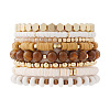 8Pcs Polymer Clay Heishi & CCB Plastic & Glass Beaded Stretch Bracelets Set For Women FS-WGAEA5C-06-1
