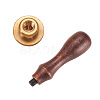   DIY Letter Scrapbook Brass Wax Seal Stamps and Wood Handle Sets AJEW-PH0010-H-3