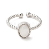 Natural Moonstone Open Cuff Ring RJEW-M166-04P-A-2