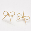 Brass Stud Earrings KK-S350-381G-2